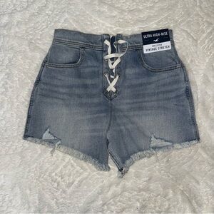 Hollister Women's vintage High Waist Lace-Up Shorts size 5